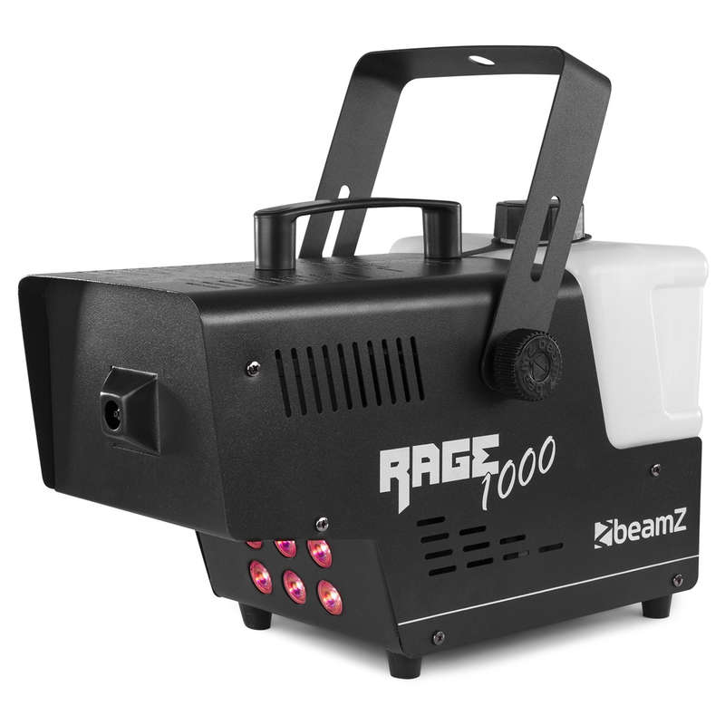 BEAMZ RAGE1000LED SMOKE MACHINE 1000W RGB 6x 9W WIRELESS REMOTE