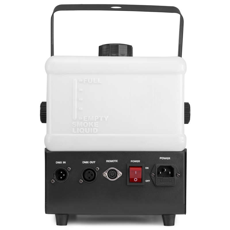 BEAMZ RAGE1500LED SMOKE MACHINE 1800W RGBA 6x 9W WIRELESS REMOTE
