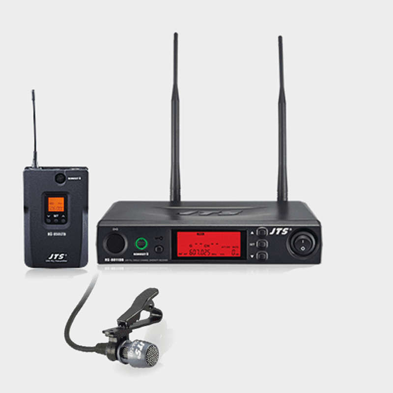 JTS RU-8011DB/RU-850LTB+CM-501 LAPEL MICROPHONE DIVERSITY UHF 614-650MHz
