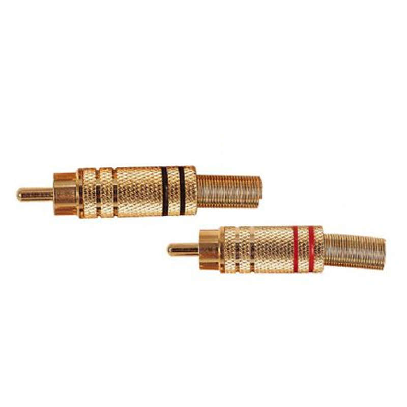 TVA CONNECTOR RCA INLINE MALE GOLD RED