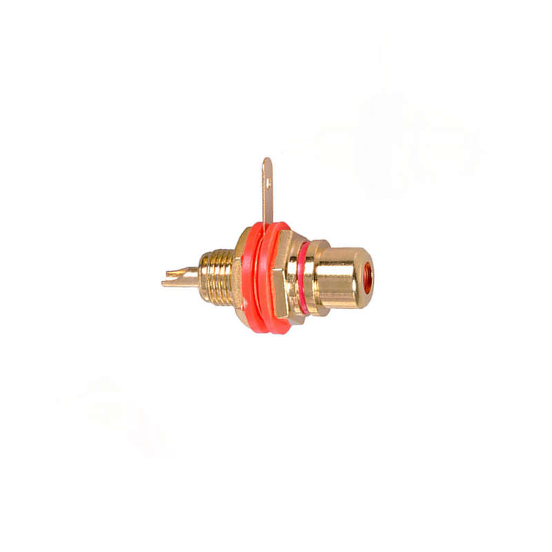 TVA CONNECTOR RCA CHASSIS MOUNT FEMALE GOLD RED