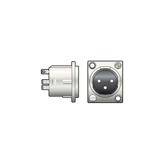 NEUTRIK CONNECTOR XLR CHASSIS MOUNT MALE