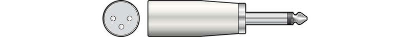TVA ADAPTOR XLR MALE TO 6.3mm MONO MALE