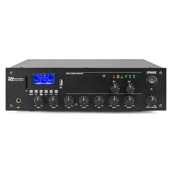 PDM PPA502 100V MIXER AMPLIFIER 50W USB/SD/BT 2 ZONE