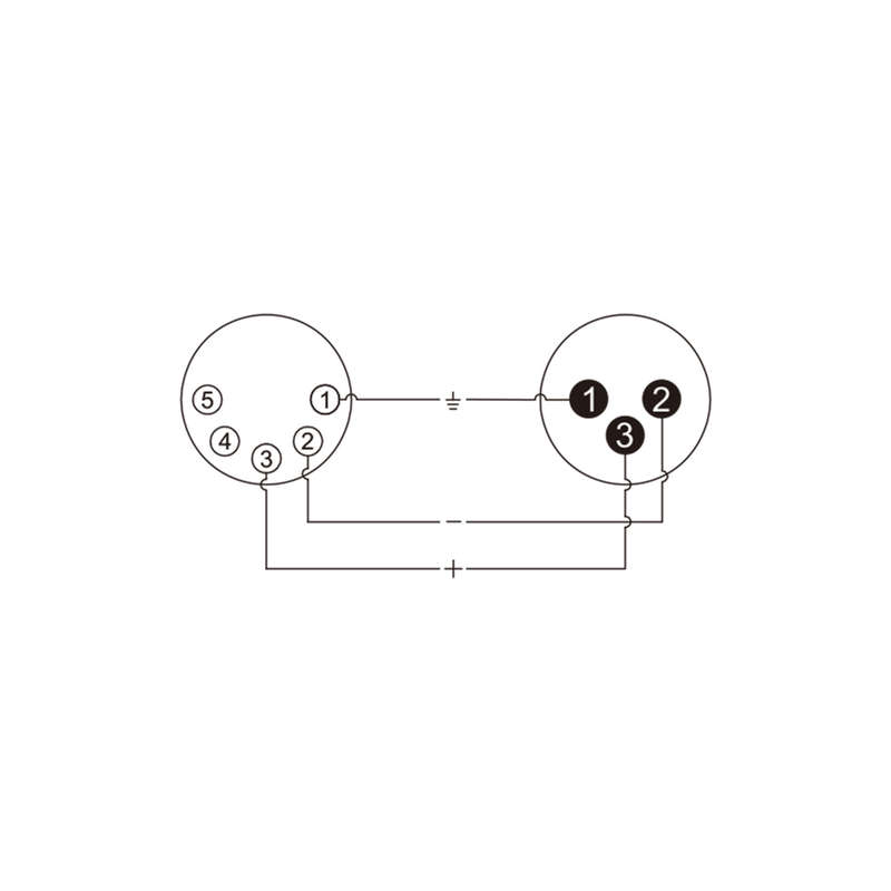 ROXTONE ADAPTOR 3-PIN XLR MALE TO 5-PIN XLR FEMALE