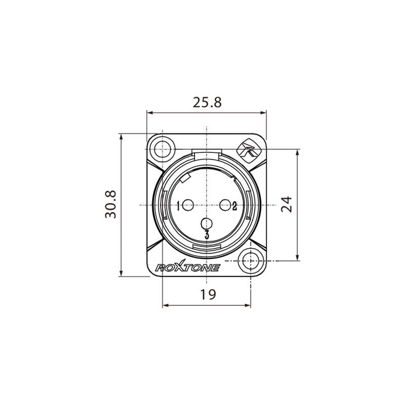 ROXTONE CONNECTOR XLR CHASSIS MOUNT MALE