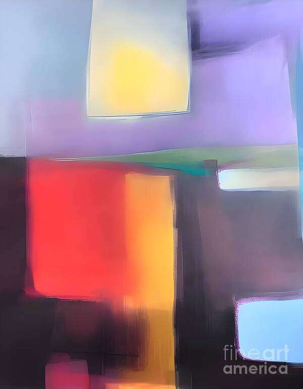 Abstract Art Print featuring the digital art Sunny Side Up by Jennifer Van Niekerk