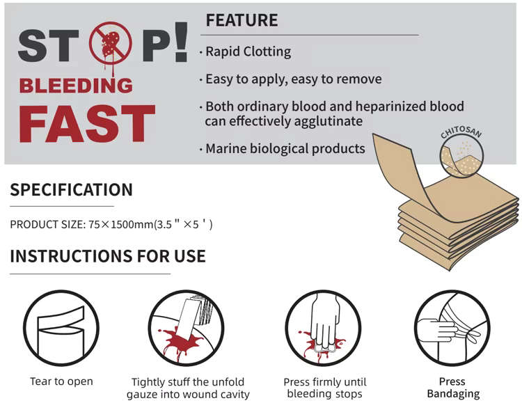 Rhino Rescue Chitosan Hemostatic Gauze