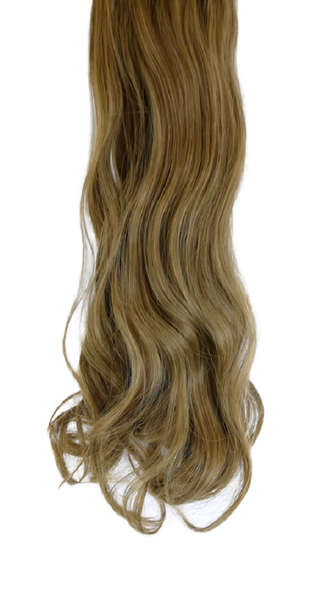 10 Piece Wavy Long 55-60cm Full Head Clip-on Hair Extensions XXL - 8BM22 Natural Ash Dark Blonde Mix