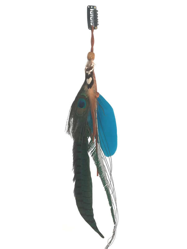 Bohemian Feather Extension With Clip Teal Mix