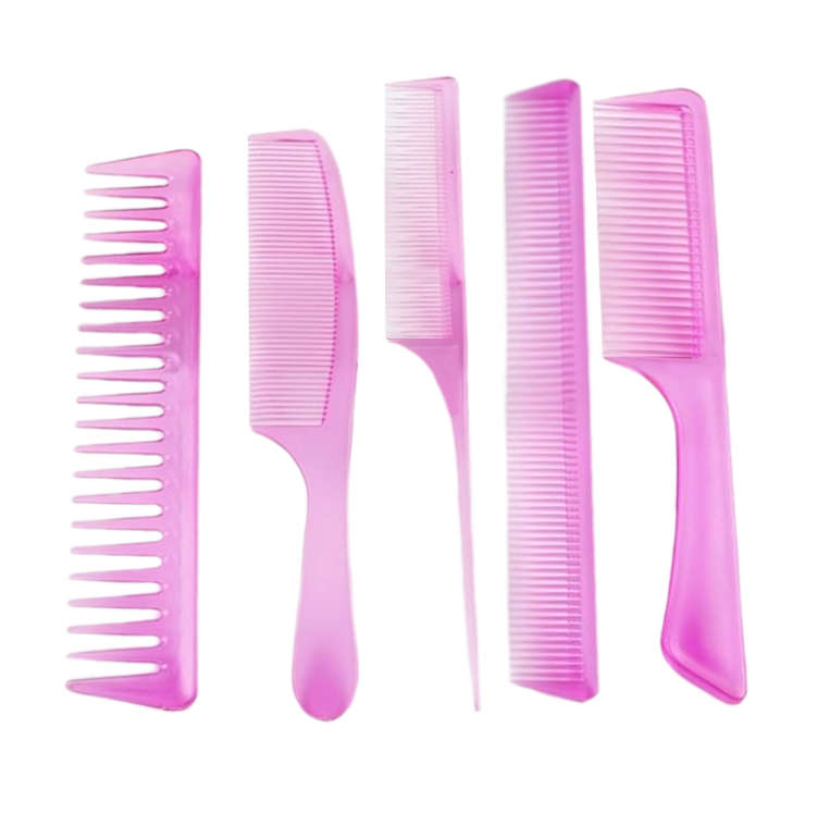 Heat resistant ABS heat resistant 5 comb set - Pink