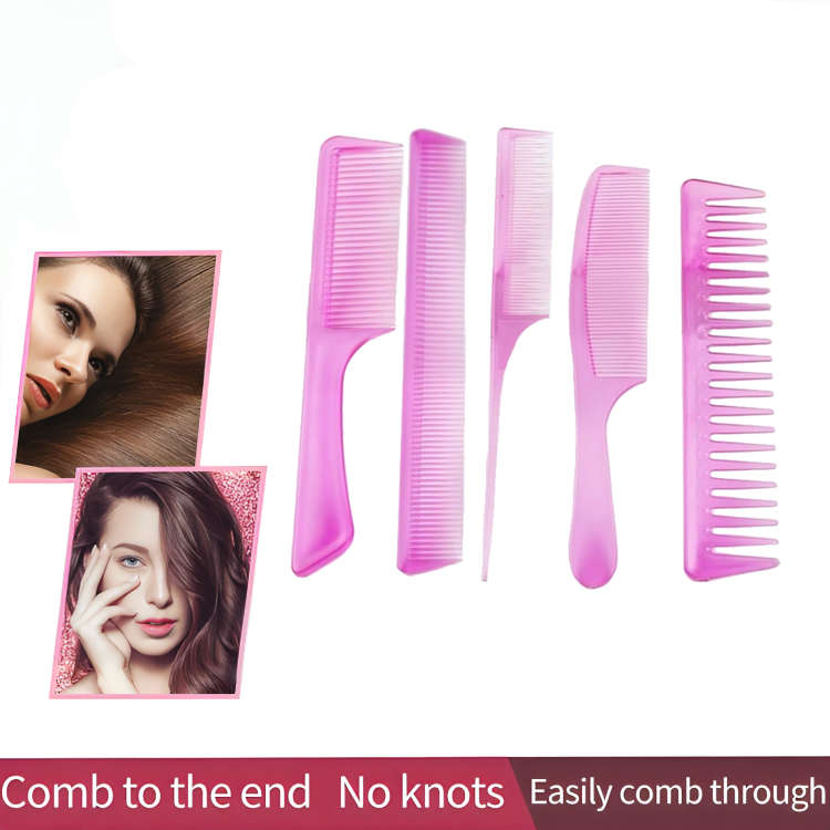 Heat resistant ABS heat resistant 5 comb set - Pink