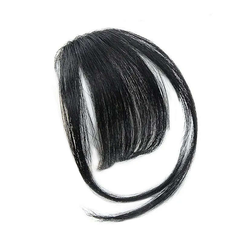 100% Indian Remy Human Hair Finely Layered Mini-Fringe Clip-in Hair - 1B Natural Black