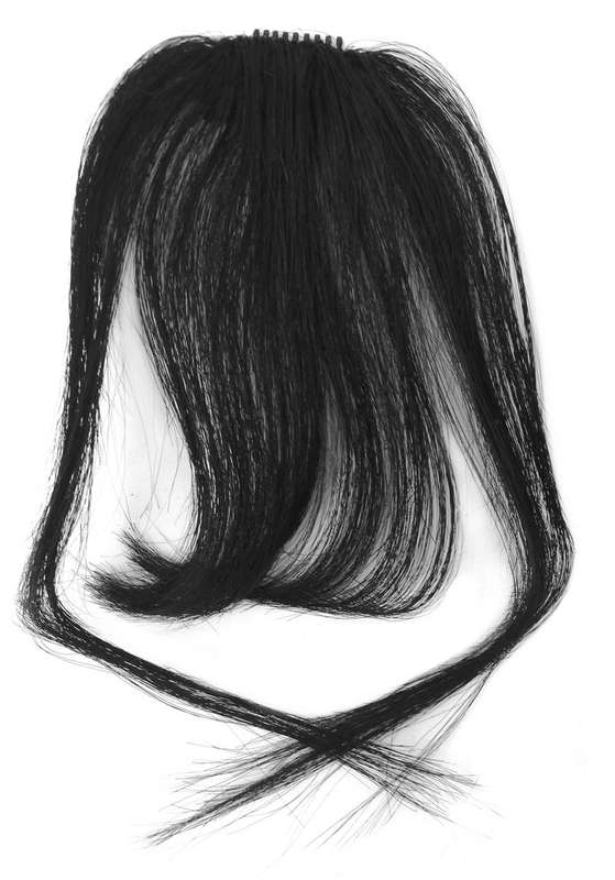 100% Indian Remy Human Hair Finely Layered Mini-Fringe Clip-in Hair - 1B Natural Black