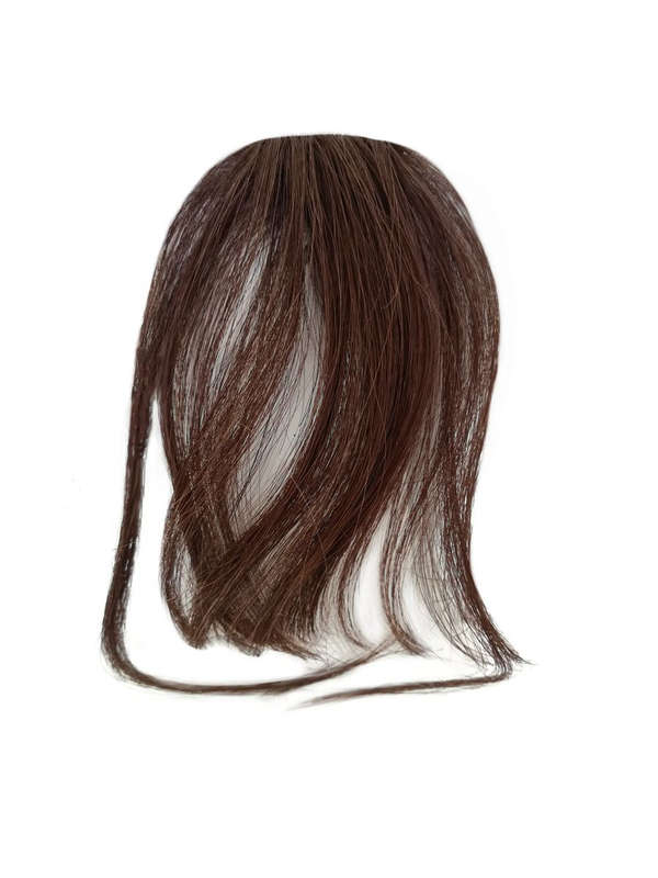 100% Indian Remy Human Hair Finely Layered Mini-Fringe Clip-in Hair - 2-33 Darker Brown