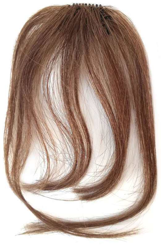 100% Indian Remy Human Hair Finely Layered Mini-Fringe Clip-in Hair - 6 Chestnut Brown