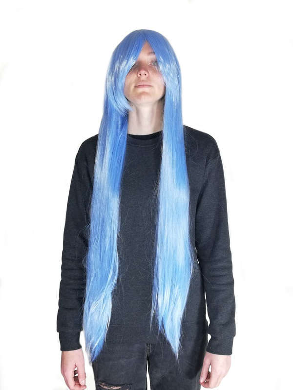 Long-Fringe 100cm Cosplay/Fashion Wig - Ash Blue