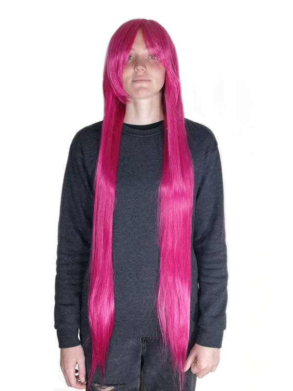 Long-Fringe 100cm Cosplay/Fashion Wig - Bright Pink