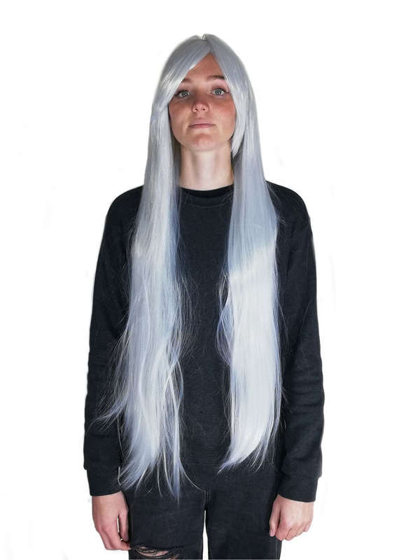 Long-Fringe 100cm Cosplay/Fashion Wig - Light Silver-Grey