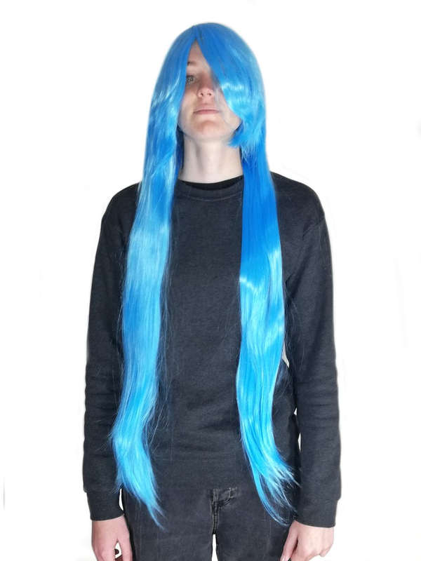 Long-Fringe 100cm Cosplay/Fashion Wig - Sky Blue