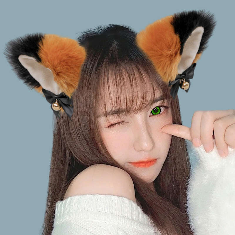Kawaii Clip-on Cosplay Fox/Lynx Ears - Orange, Black