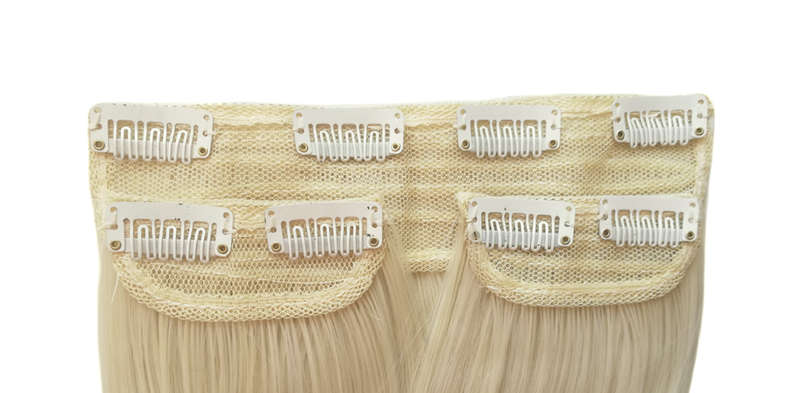 3 Piece 60cm Full Head Clip-on Hair Extensions XXL - T60-613 White blonde mix