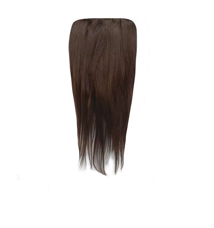 100% Brazilian Remy Human Hair Straight 7pc XXL 35cm Clip Hair Extensions - 4 Chocolate Brown