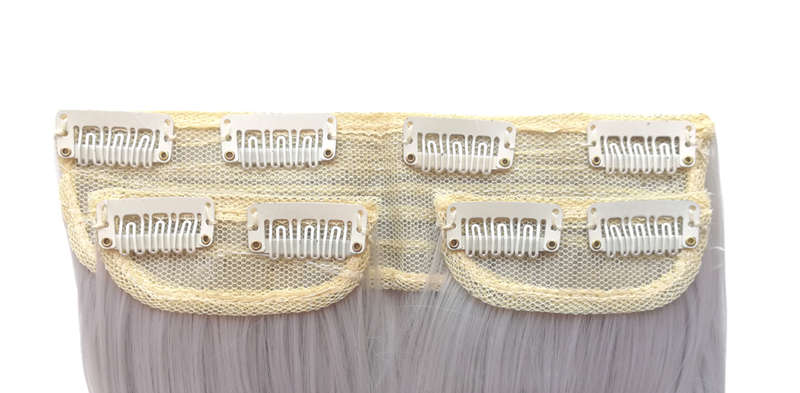 3 Piece 60cm Full Head Clip-on Hair Extensions XXL - 1001A Silver white
