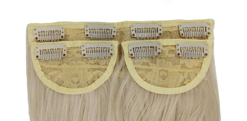 3 Piece 60cm Full Head Clip-on Hair Extensions XXL - White Blonde 60