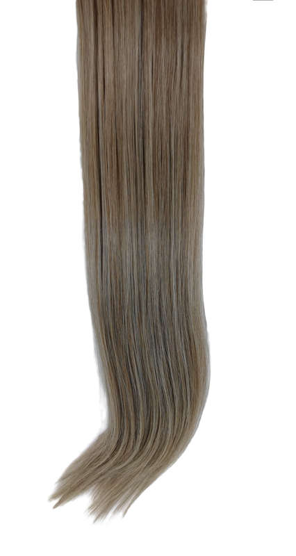3 Piece 60cm Full Head Clip-on Hair Extensions XXL - Light Brown Platinum mix Wavy 12m613