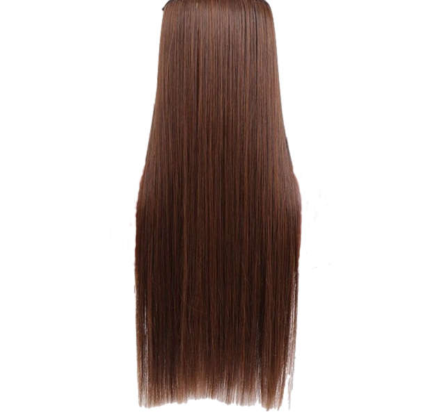 3 Piece 60cm Full Head Clip-on Hair Extensions XXL - Chestnut Dark Brown Mix  2m30
