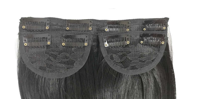3 Piece 60cm Full Head Clip-on Hair Extensions XXL - Jet Black (1)