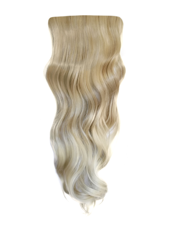 Long 3 Piece 60cm Full Head Clip-on Hair Extensions XXL Wavy - T24-88 Platinum pearl blonde mix