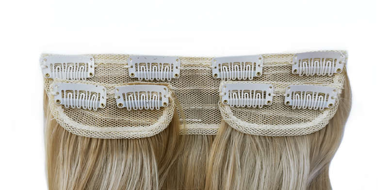 Long 3 Piece 60cm Full Head Clip-on Hair Extensions XXL Wavy - T24-88 Platinum pearl blonde mix