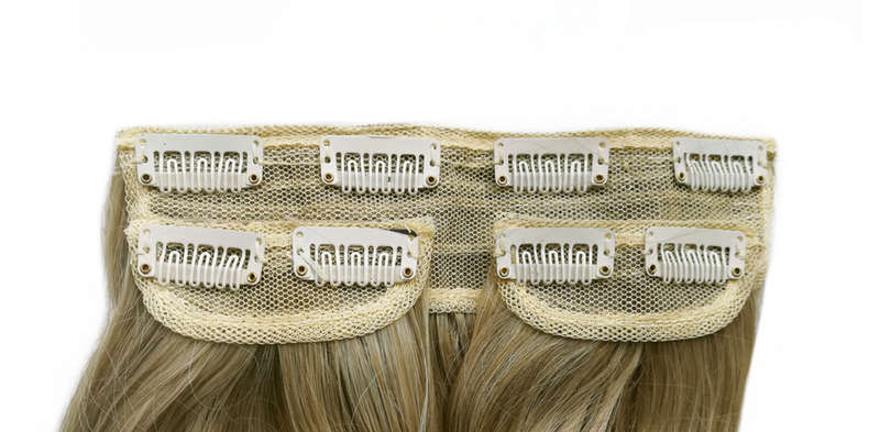 Long 3 Piece 60cm Full Head Clip-on Hair Extensions XXL Wavy - T18B-88 Ash latte light blonde mix