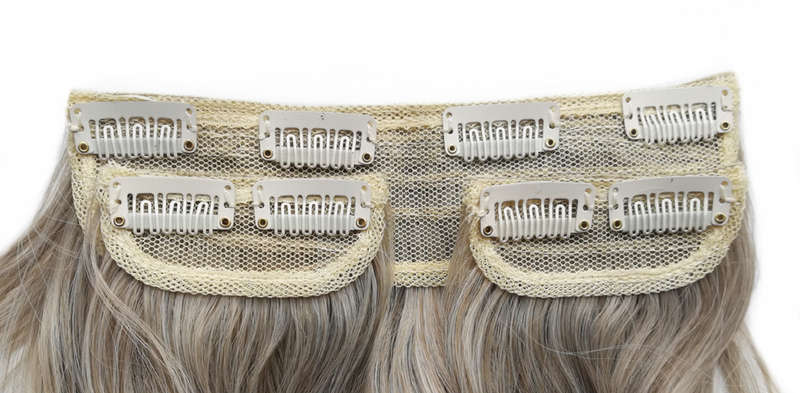 Long 3 Piece 60cm Full Head Clip-on Hair Extensions XXL Wavy - M18B-60 Extra Ash platinum blonde mix
