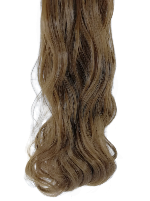 Long 3 Piece 60cm Full Head Clip-on Hair Extensions XXL Wavy - Light Golden Brown 12