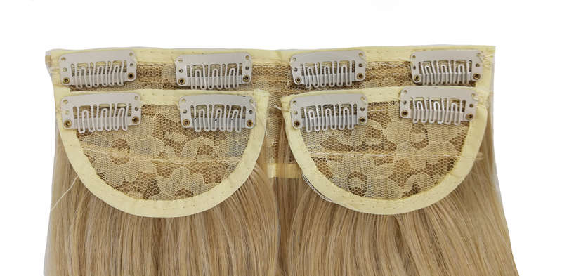 Long 3 Piece 60cm Full Head Clip-on Hair Extensions XXL Wavy - Light Beige Blonde Mix 22m60