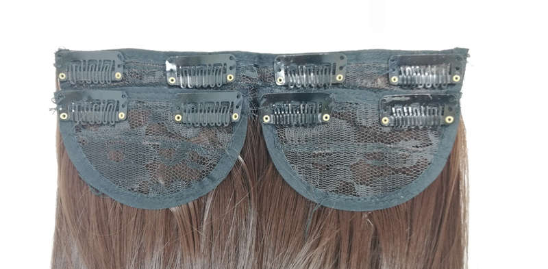 Long 3 Piece 60cm Full Head Clip-on Hair Extensions XXL Wavy - Dark Chocolate 4