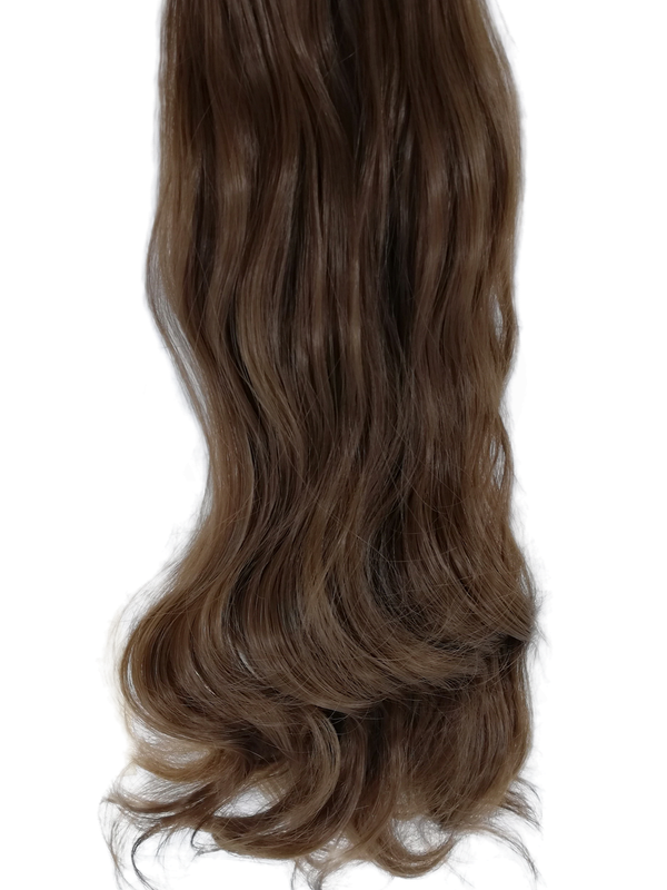 Long 3 Piece 60cm Full Head Clip-on Hair Extensions XXL Wavy - Chestnut 6