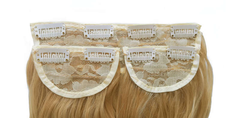 Long 3 Piece 60cm Full Head Clip-on Hair Extensions XXL Wavy - 27-613 Golden blonde mix