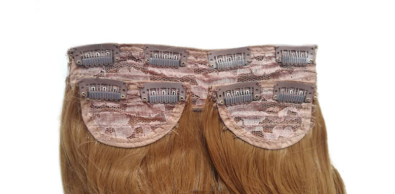 Long 3 Piece 60cm Full Head Clip-on Hair Extensions XXL Wavy - 27 Strawberry blonde