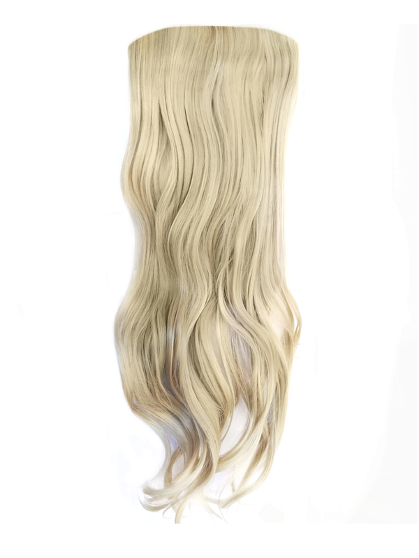 Long 3 Piece 60cm Full Head Clip-on Hair Extensions XXL Wavy - 24-613 Light platinum blonde mix