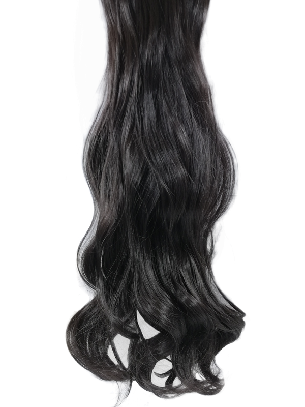 Long 3 Piece 60cm Full Head Clip-on Hair Extensions XXL Wavy - 2 Darkest Brown
