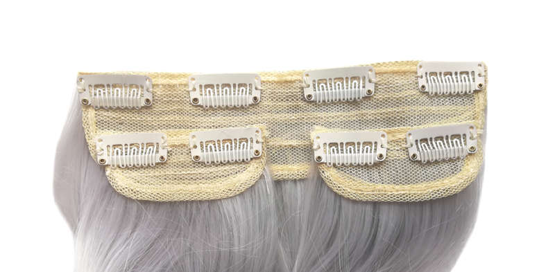 Long 3 Piece 60cm Full Head Clip-on Hair Extensions XXL Wavy - 1001A Silver white
