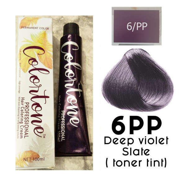 Colortone Professional Hair Dye Toner Tint Coloring Cream - 6PP Dark Violet slate