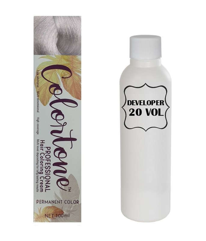 Colortone Professional Hair Dye Toner Tint Coloring Cream - 12BP Light Silver Steel