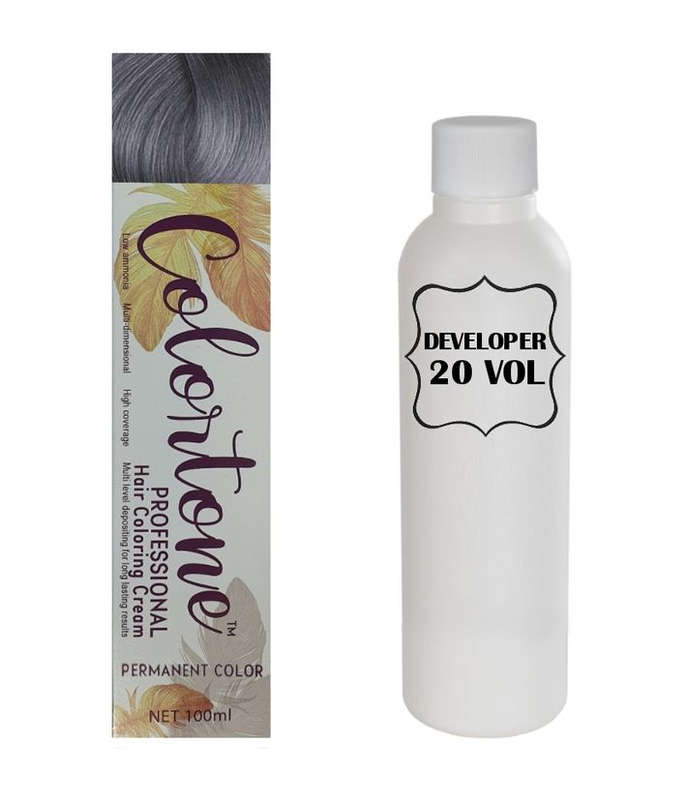Colortone Professional Hair Dye Toner Tint Coloring Cream - 8BP Dark steel silver