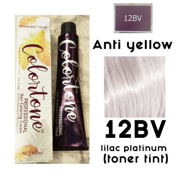Colortone Professional Hair Dye Toner Tint Coloring Cream - 12BV Light Lilac Platinum