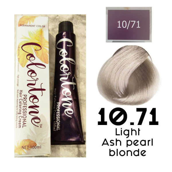 Colortone Professional Hair Dye Toner Tint Coloring Cream - 10.71 Light Ash Pearl Blonde